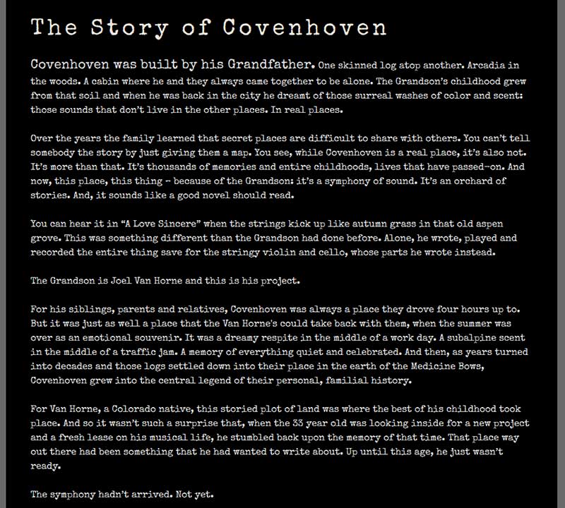 Covenhoven Band Bio Example