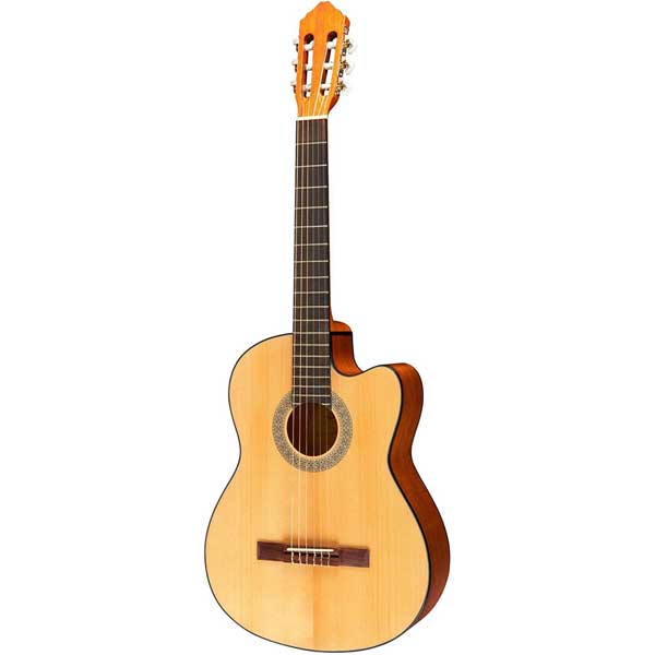 Lucero LC100CE Acoustic-Electric Cutaway Classical Guitar Natural