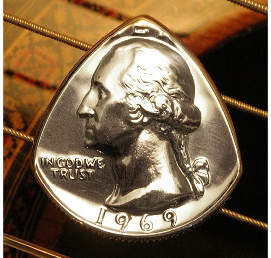 Coin Guitar Pick with Birth Year