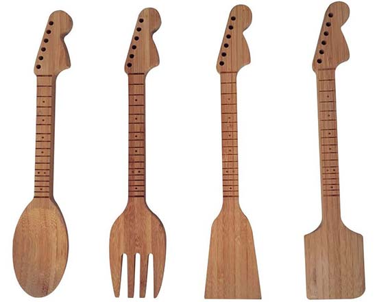 Bamboo Guitar-Shaped Cooking Utensils