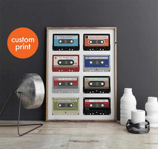 Personalized Cassette Playlist Print