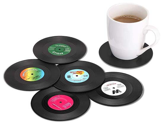 MECOWON Vinyl Record Retro Coasters