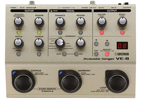 Boss Acoustic Singer Effects Processor Pedal