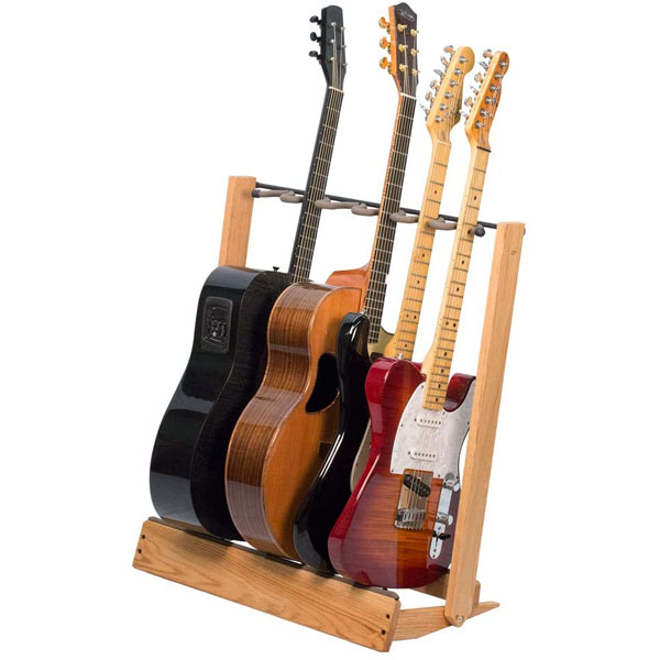Aroma Aluminum Floor Stand Silver AGS8 Adjustable for All Types of Guitars and Basses Foldable to Easily Carry Steady Stand Safe Protection