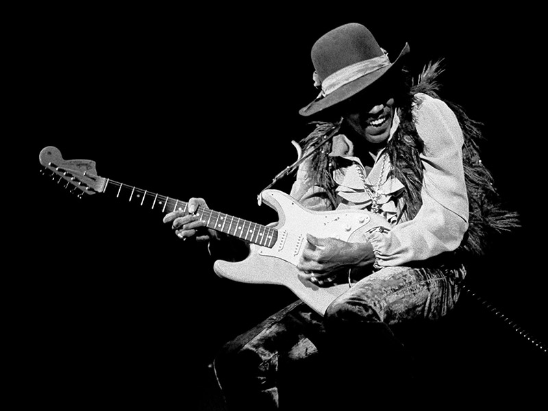 Jimi Hendrix Playing Guitar