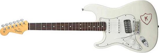 K Sticker White Stratocaster Left Handed