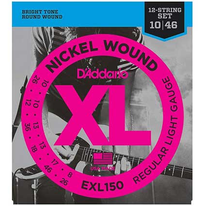 D’Addario EXL150 Nickel Wound 12 String Electric Guitar Strings