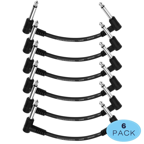 Donner 12 Inch Guitar Patch Cable Black 3-Pack Guitar Effect Pedal Cables 