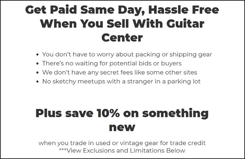 How To Get Paid For Selling Your Gear Guitar Center Screenshot