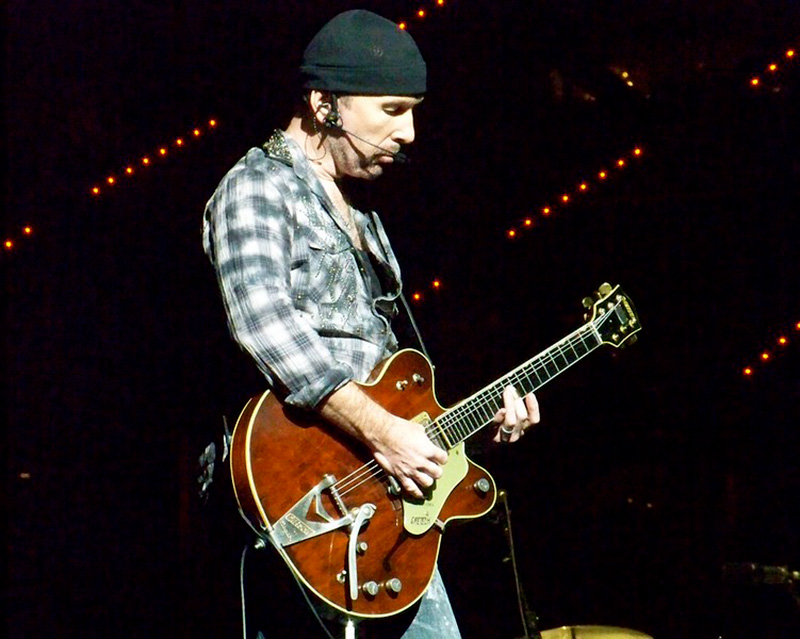 The Edge Playing Guitar