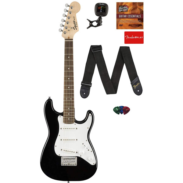 Fender Squier ¾ Size Kids Mini Strat Electric Guitar Learn-to-Player Bundle