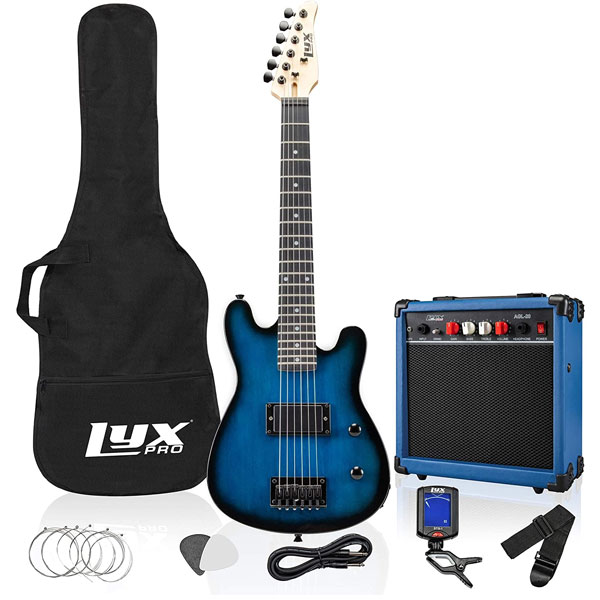 Fashionable and Cool Electric Guitar Set for Beginners Rosewood Fingerboard Eletric Guitar Starter Kit with Shoulder Strap/Guitar Bag/Hex Wrench Re Gift For Novice Adults Teens Students 