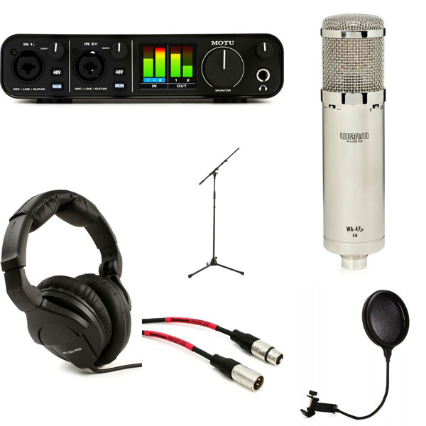 MOTU M2 and Warm Audio WA-47Jr Vocal Recording Bundle
