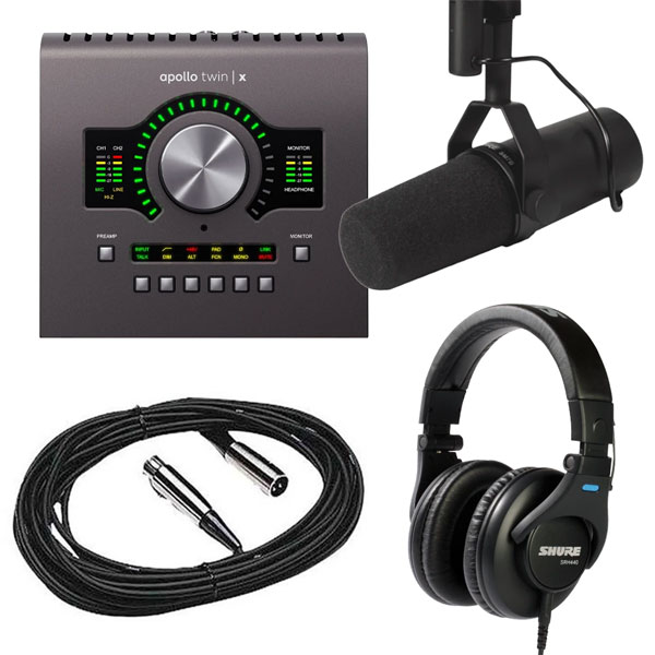 Shure SM7B and Apollo Twin X QUAD Heritage Edition Vocal Recording Bundle