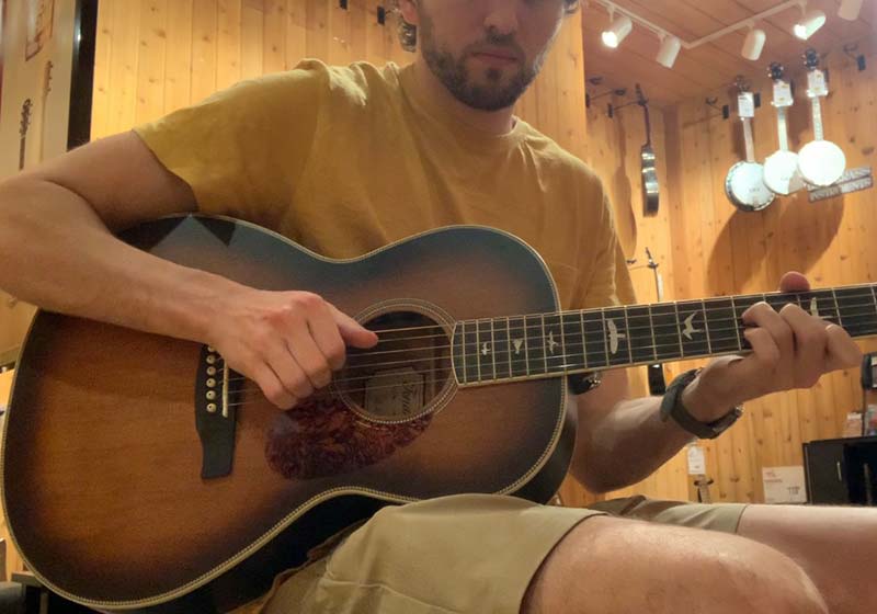 Chris Schiebel playing the Parlor Sized PRS SE P20 Acoustic Guitar
