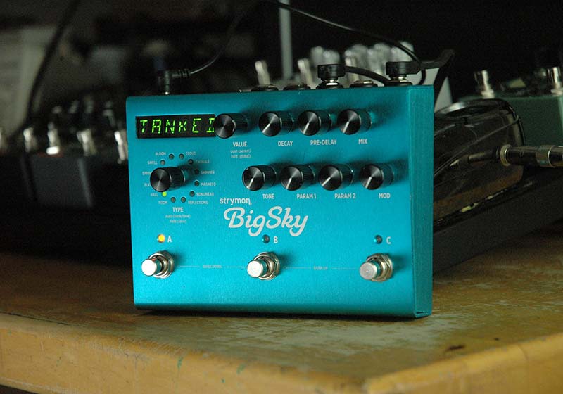 BigSky reverb pedal with pedalboard