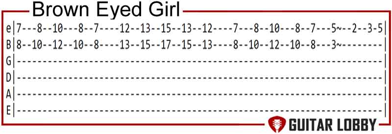 Brown Eyed Girl by Van Morrison guitar chords