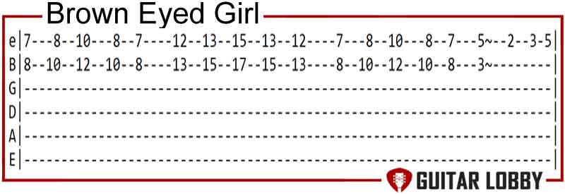 Brown Eyed Girl by Van Morrison guitar chords