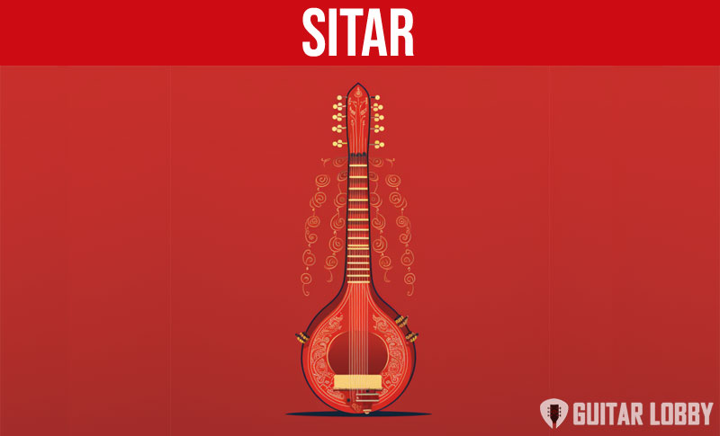 Sitar music instrument