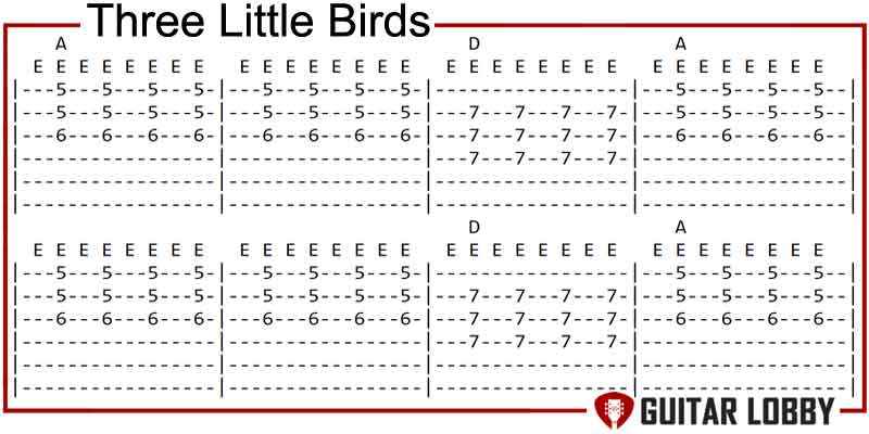 Three Little Birds by Bob Marley guitar chords