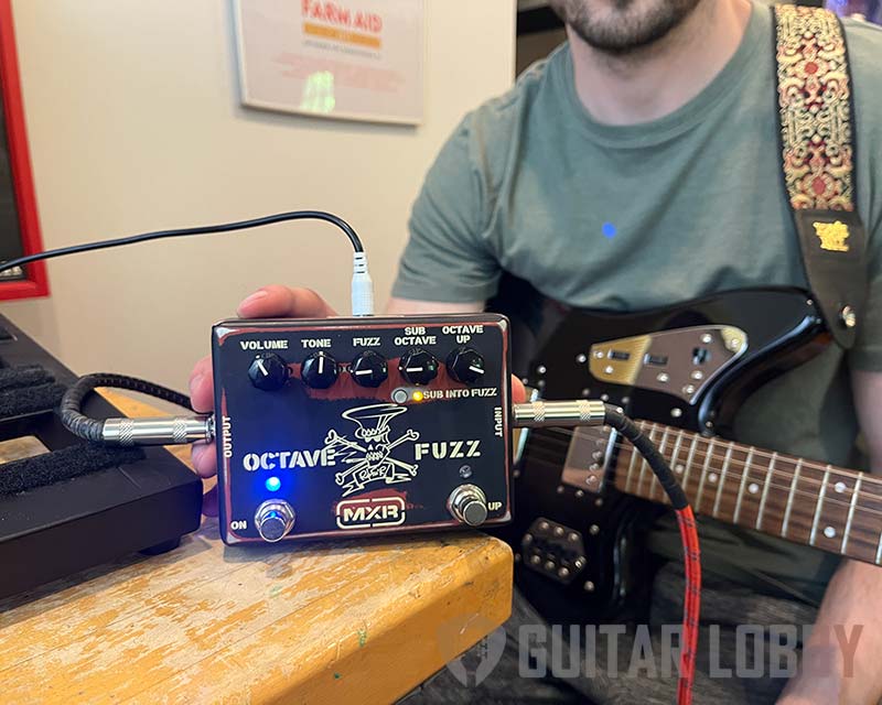 Close up view of the MXR Octave Fuzz