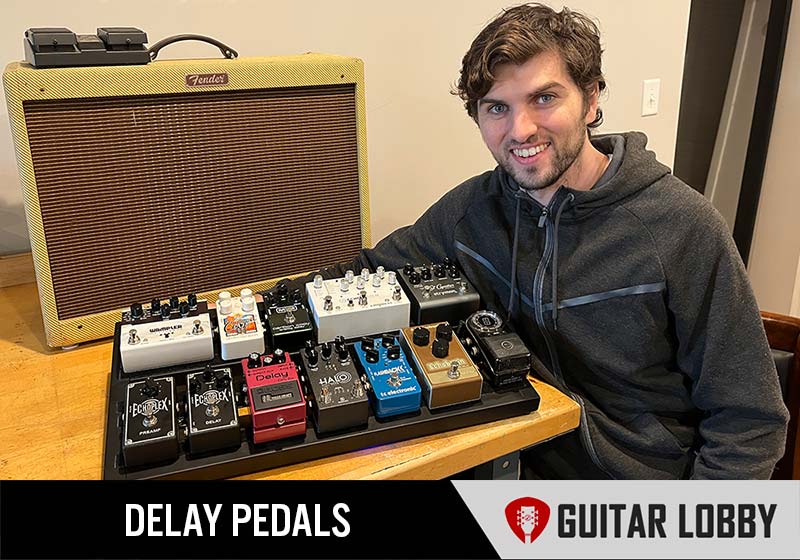 Group of the Best Delay Pedals Being Tested