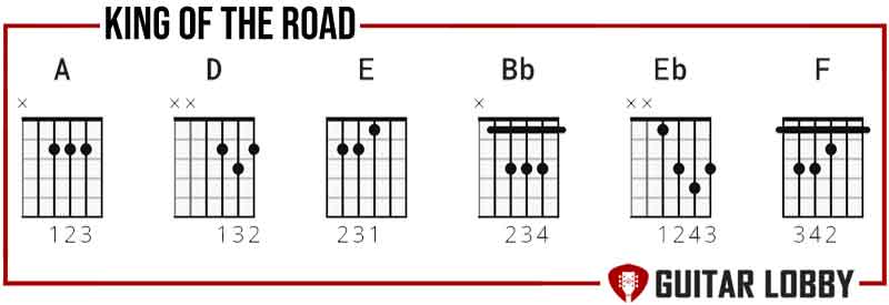 Chords to learn for King Of The Road