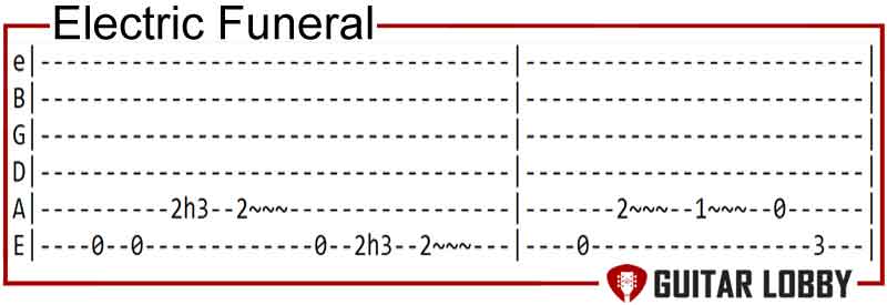 Electric Funeral by Black Sabbath guitar chords