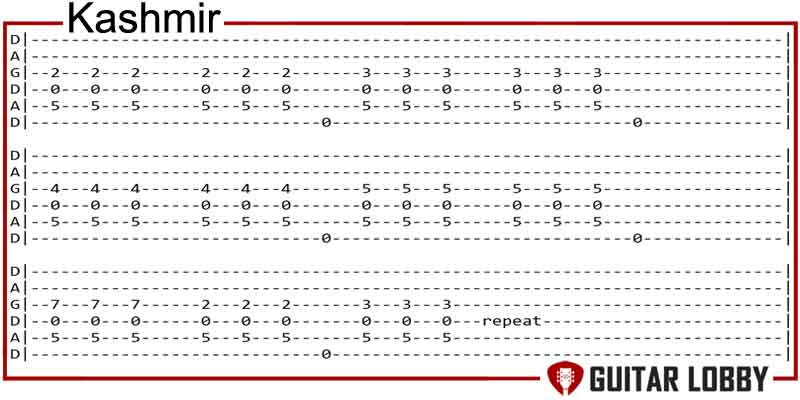 Kashmir by Led Zeppelin guitar chords