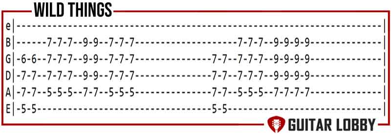 Main riff tabs for Wild Things