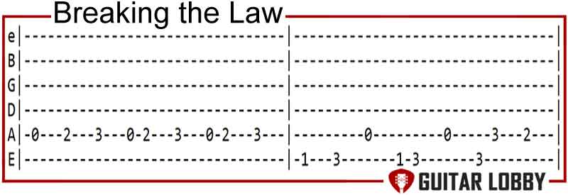 Breaking the Law by Judas Priest guitar riff