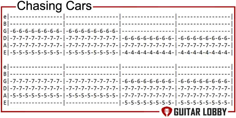 Chasing Cars by Snow Patrol guitar riff