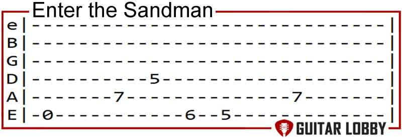 Enter the Sandman by Metallica guitar riff