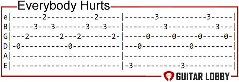 Everybody Hurts by R.E.M guitar riff