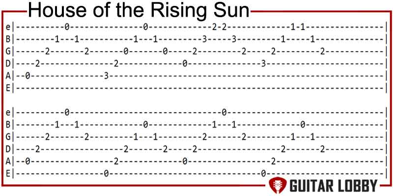 House of the Rising Sun by the Animals guitar riff