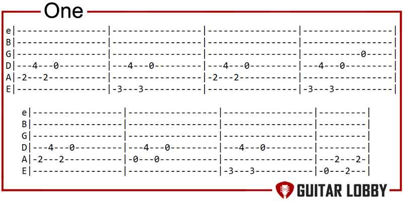 One by Metallica guitar riff