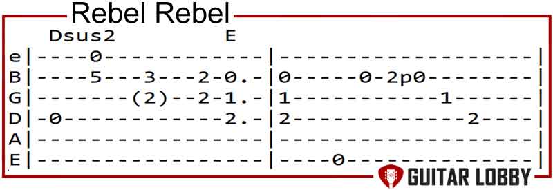 Rebel Rebel by David Bowie guitar riff