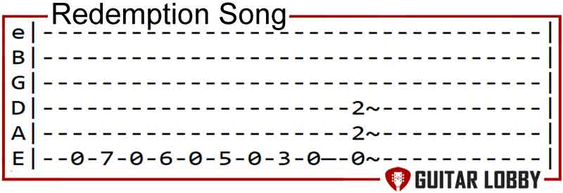 Redemption Song by Bob Marley guitar riff