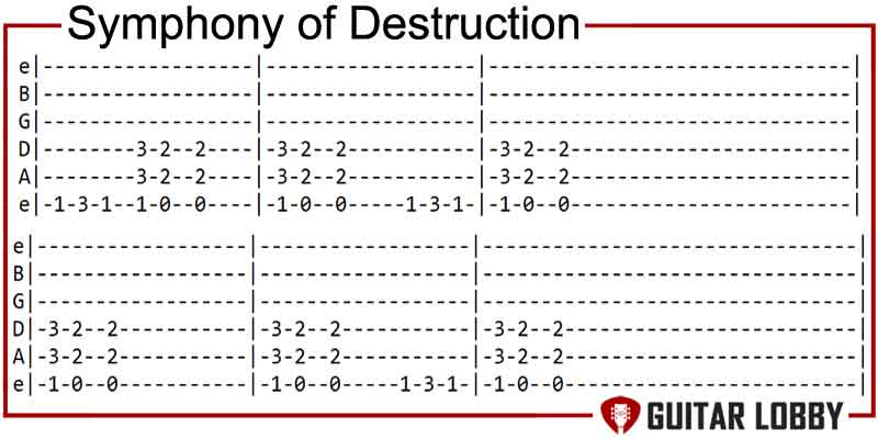 Symphony of Destruction by Megadeth guitar riff