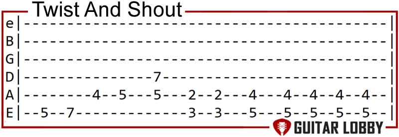 Twist and Shout by the Beatles guitar riff
