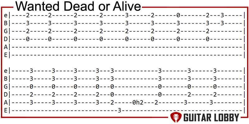 Wanted Dead or Alive by Bon Jovi guitar riff