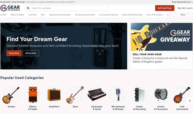 Sweetwater music gear marketplace