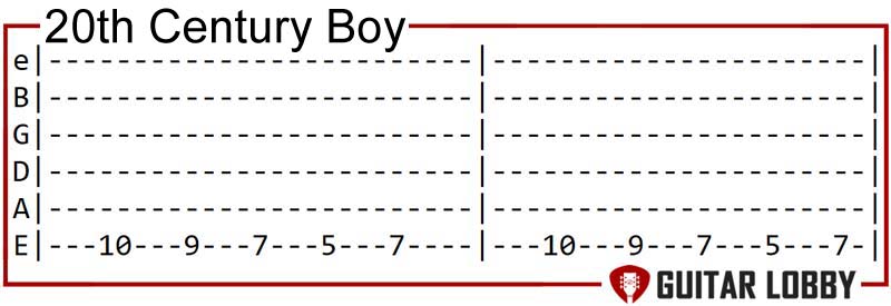 20th Century Boy guitar riff