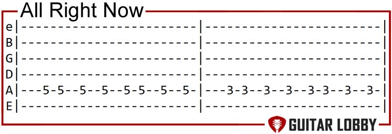 All Right Now guitar riff