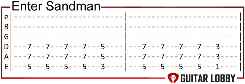 Enter Sandman guitar riff