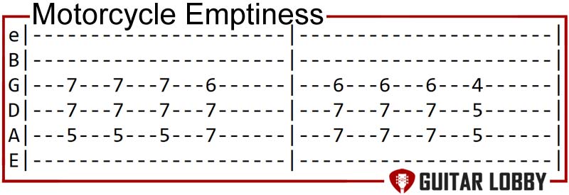 Motorcycle Emptiness guitar riff