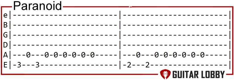 Paranoid guitar riff