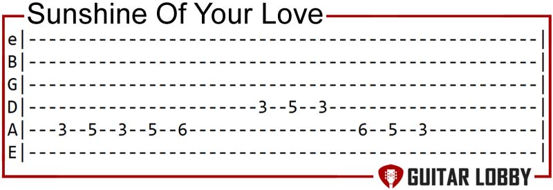 Sunshine Of Your Love guitar riff